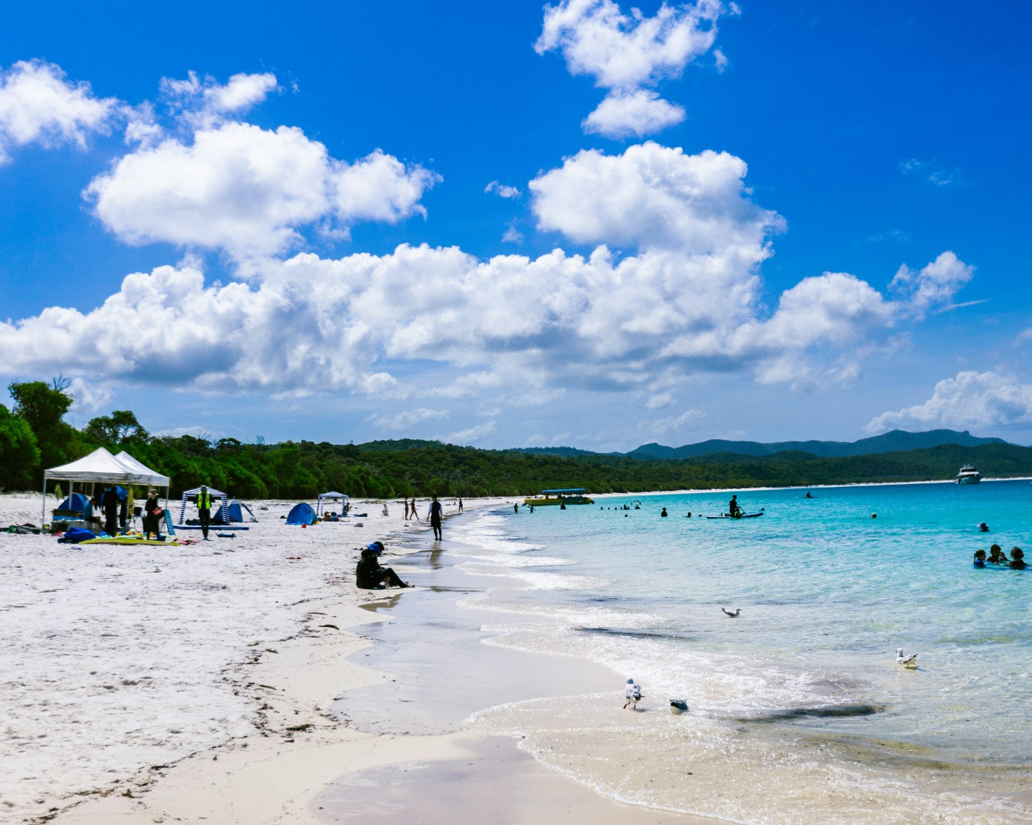 Boracay White Beach with powdery white sand and sailboats
