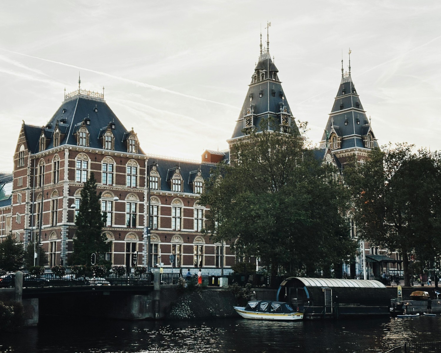 Rijksmuseum building with Gothic architecture and museum gardens