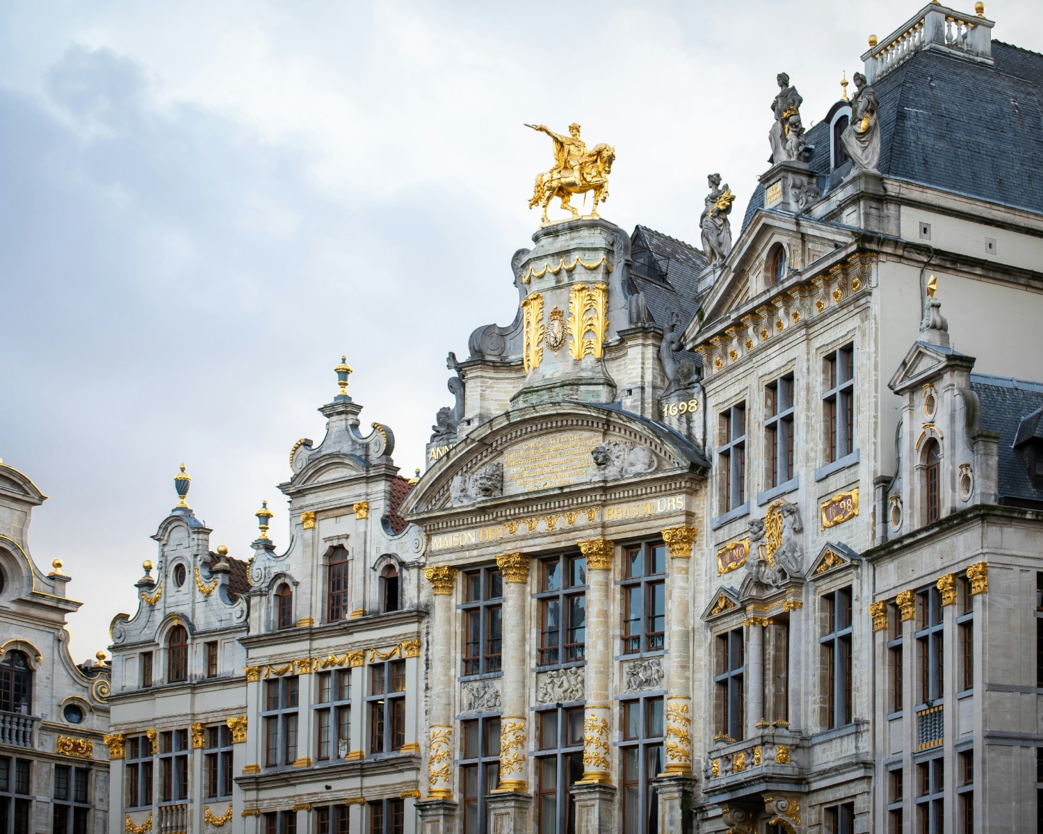 Grand-Place Brussels with Gothic Town Hall and Baroque guildhalls