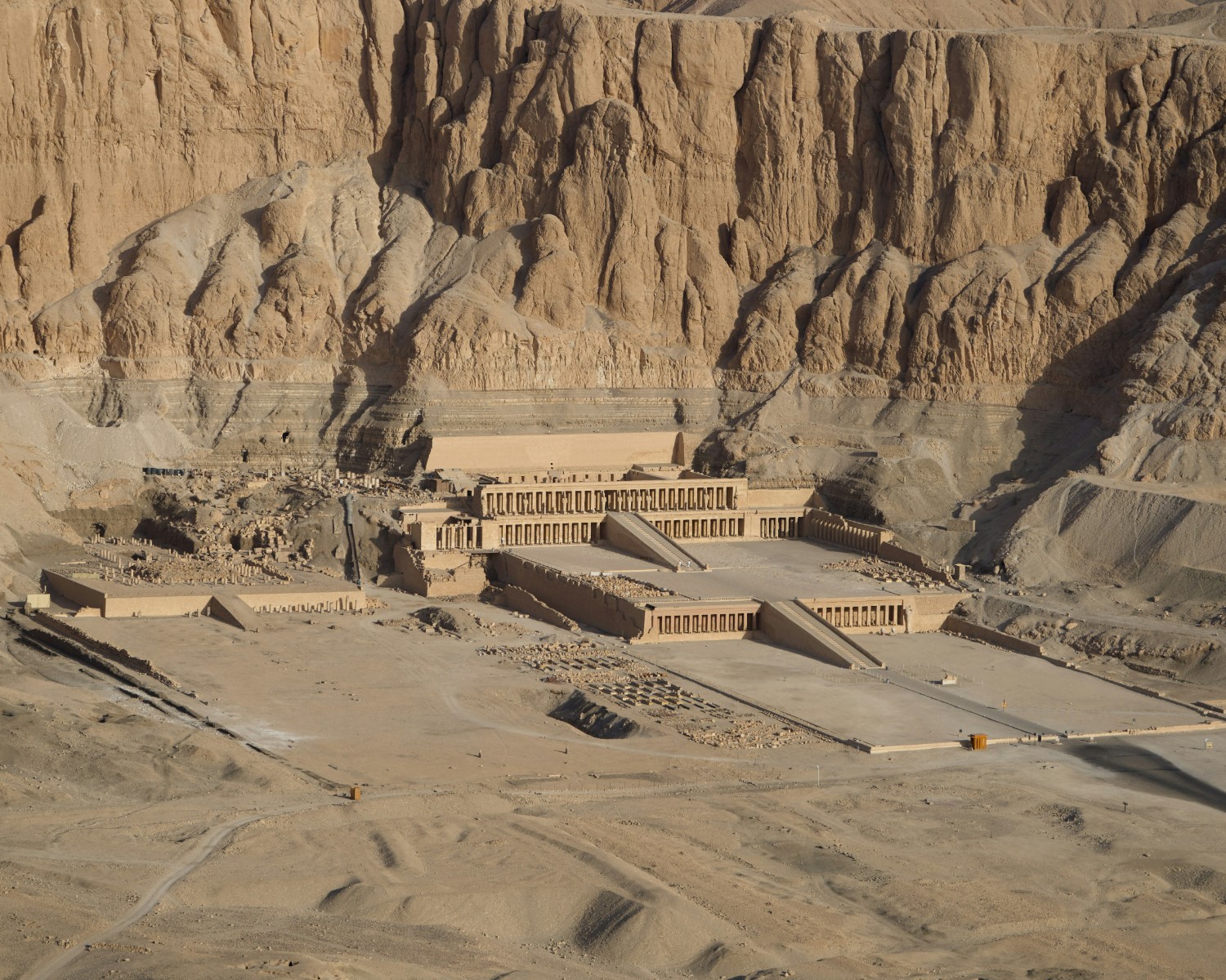 Valley of the Kings carved tombs in desert cliffs